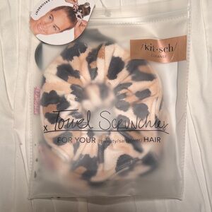 Kitsch Tan and Black Towel Scrunchies